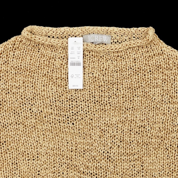 New JCREW Size M Montauk Textured Sweater Tee - Sunkissed Khaki $89 - Picture 3 of 4